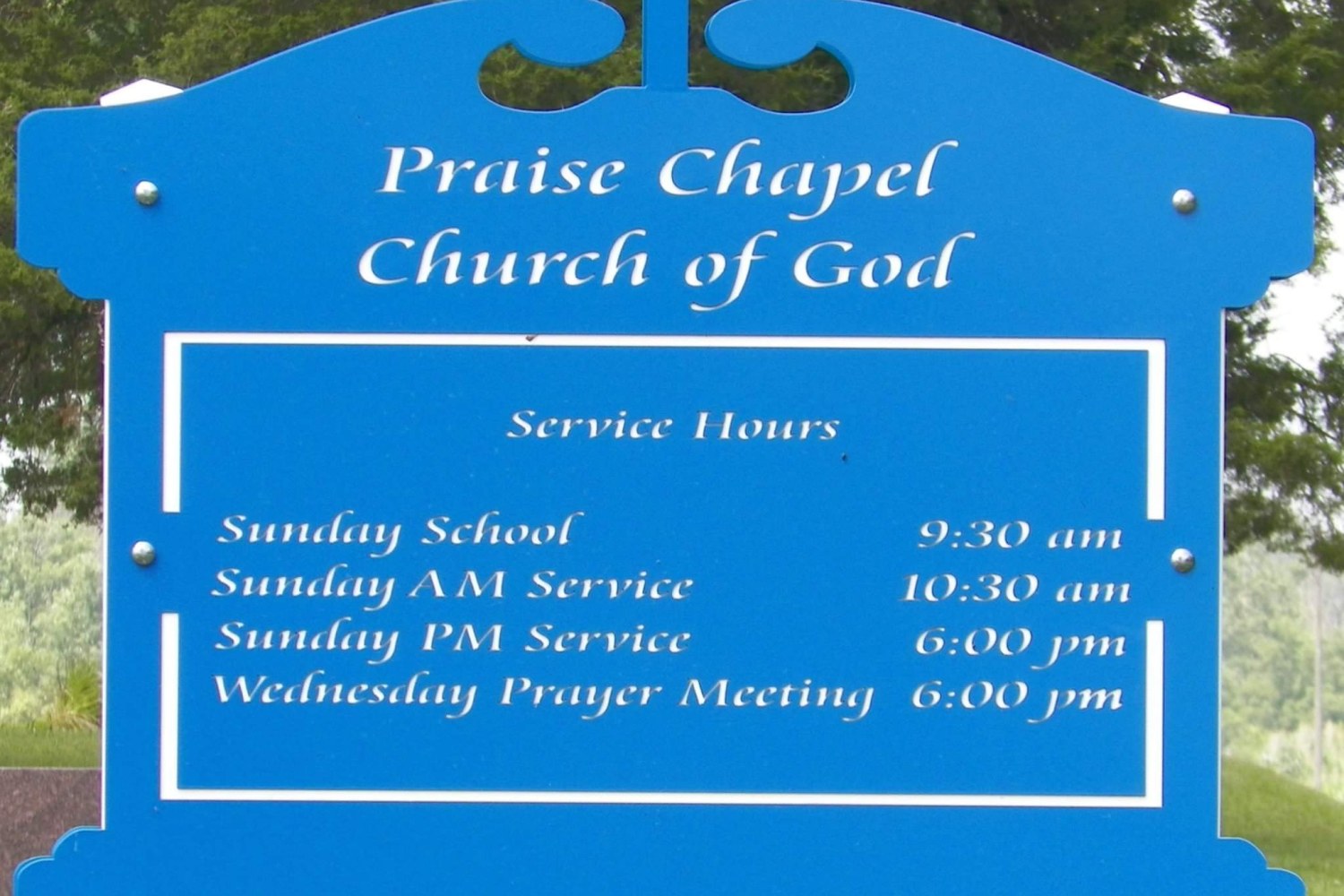 Completed church sign fabricated by HydroJet in Union City, Indiana