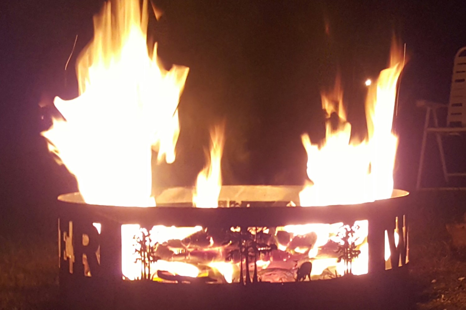 Waterjet-cut steel fire ring fabricated by HydroJet in Union City, Indiana
